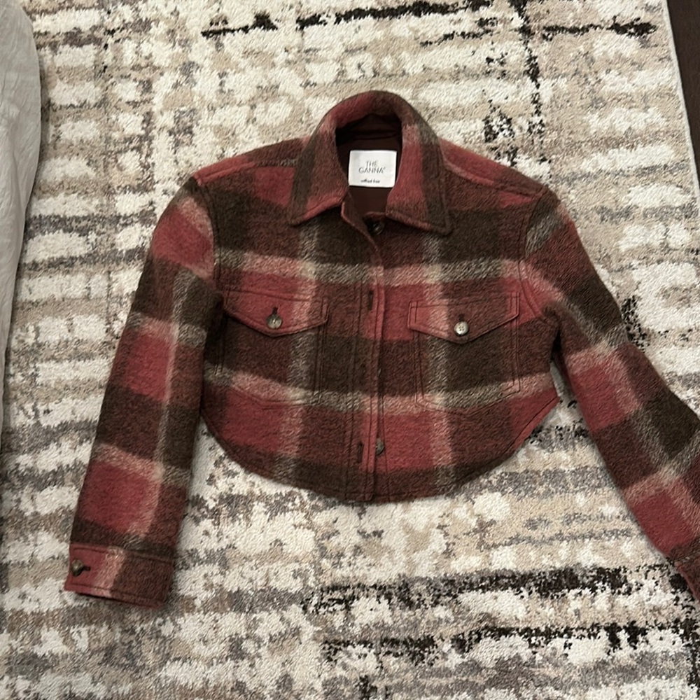 Aritzia Pink and Brown Utility Jacket with Wool Blend